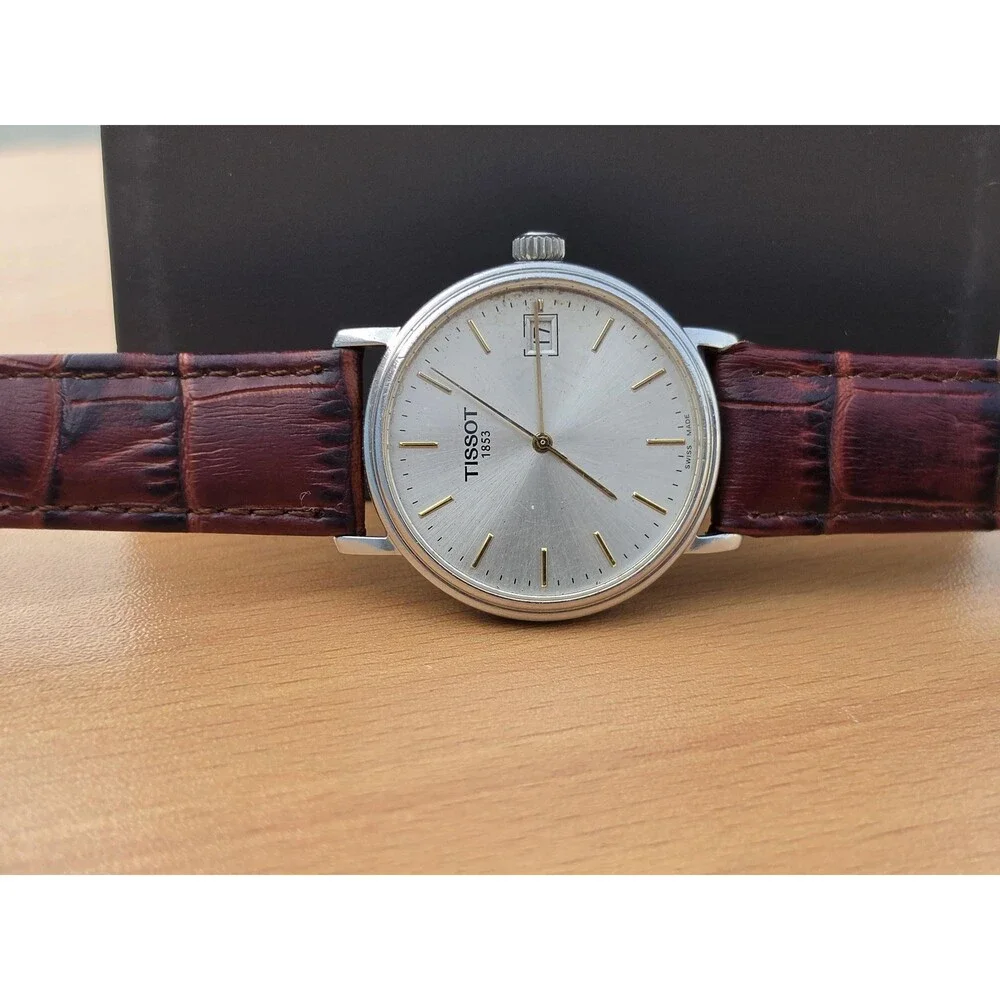 Vintage Tissot T870/970 Silver Quartz Dress Watch Stainless Steel Swiss Made 90s